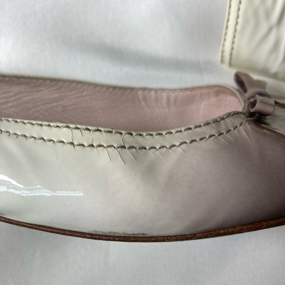 Prada Bianca Quarzo Ombré Patent Leather Ballet Flats - Picture 5 of 11